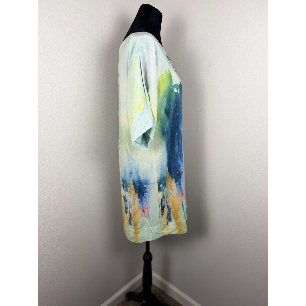 Maeve Anthropologie Silk Shift Dress Womens Small Abstract Print Short Sleeve - Picture 12 of 16